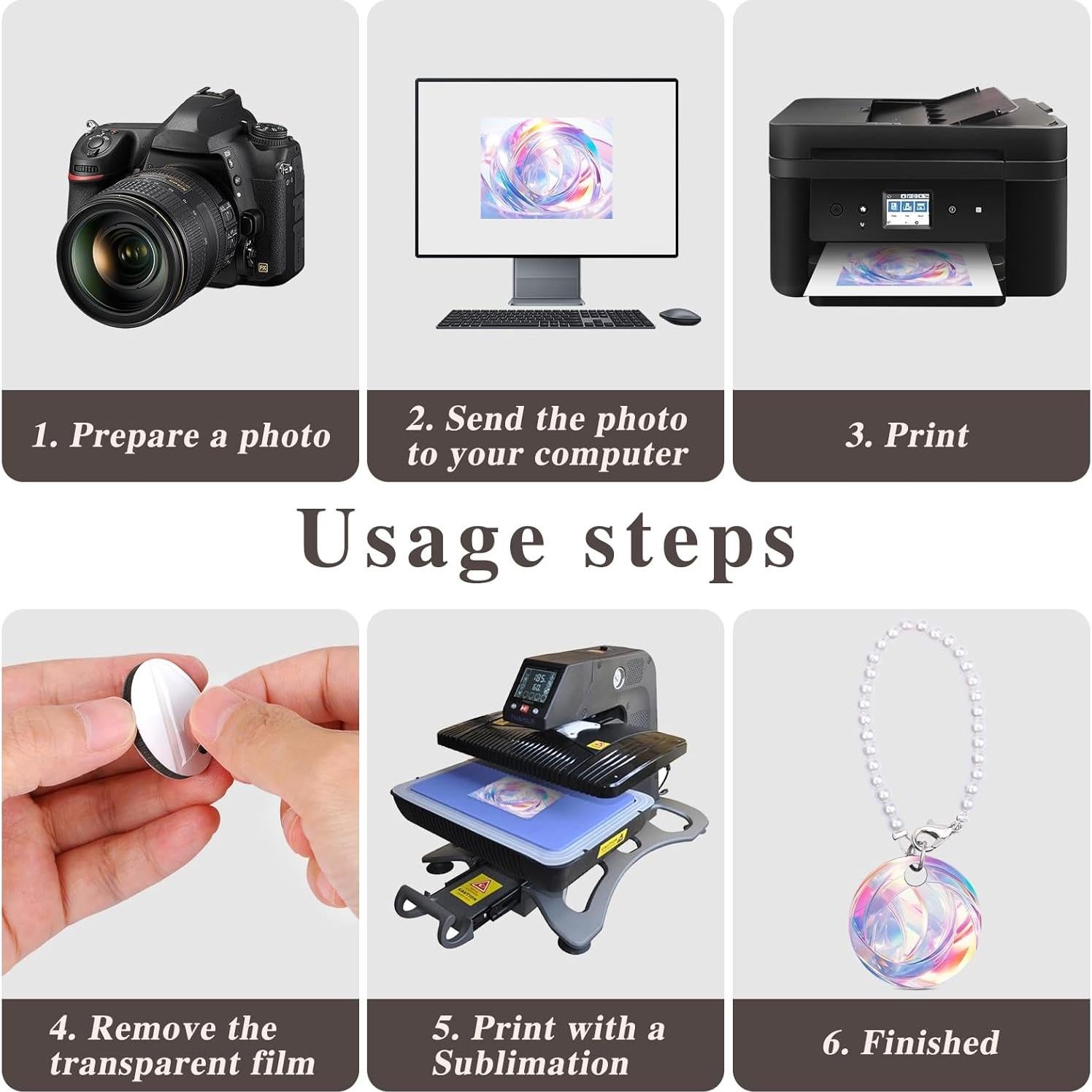 Llaveros de sublimación en blanco JNENERY 60PCS 3cm MDF