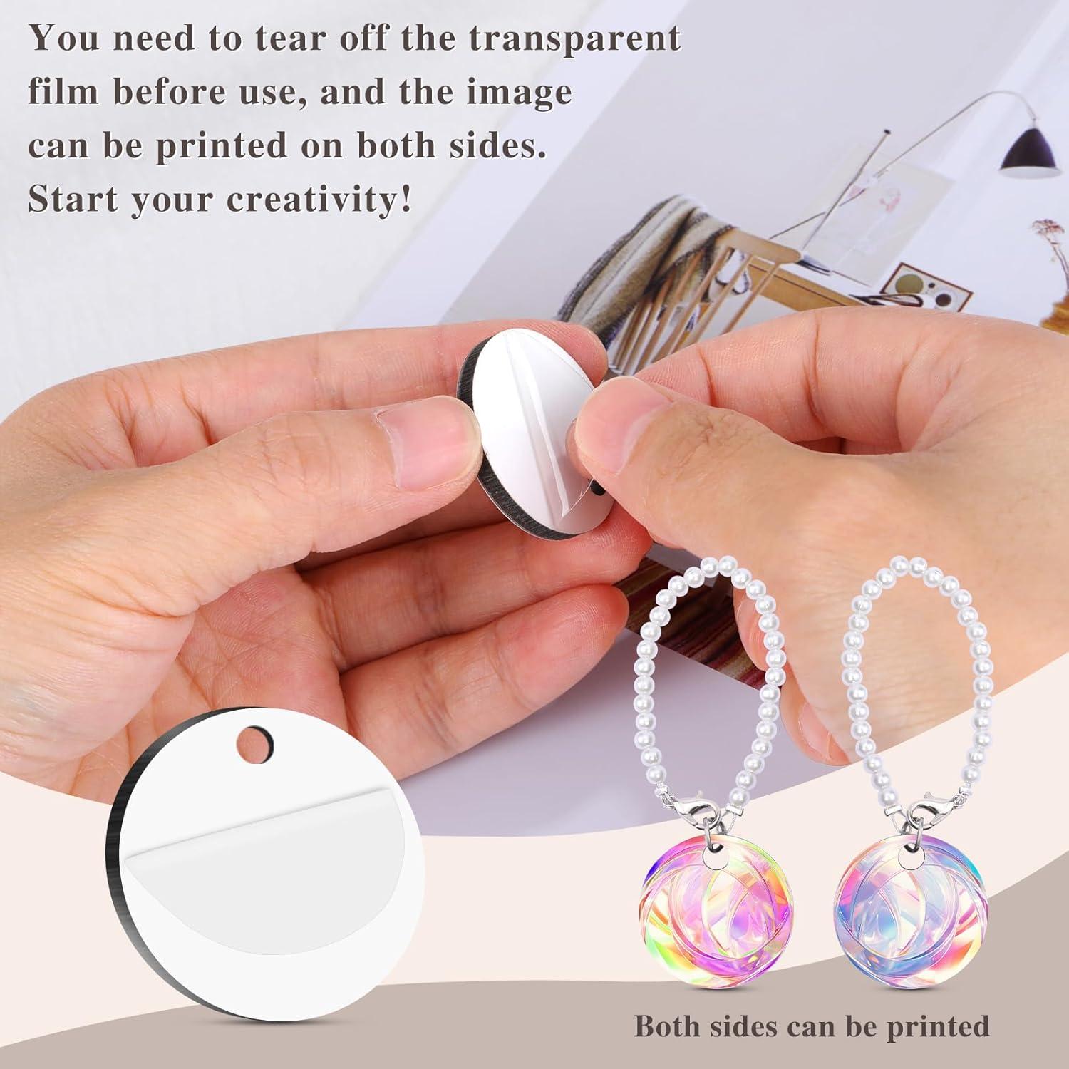 Llaveros de sublimación en blanco JNENERY 60PCS 3cm MDF