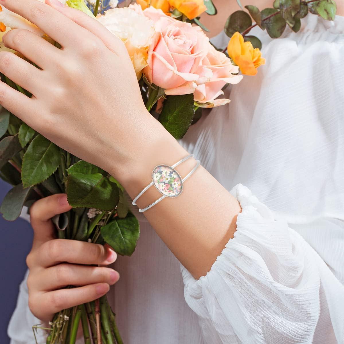 Set de Pulseras DIY Bisel Blanco 24PCS con Cabujón Vidrio