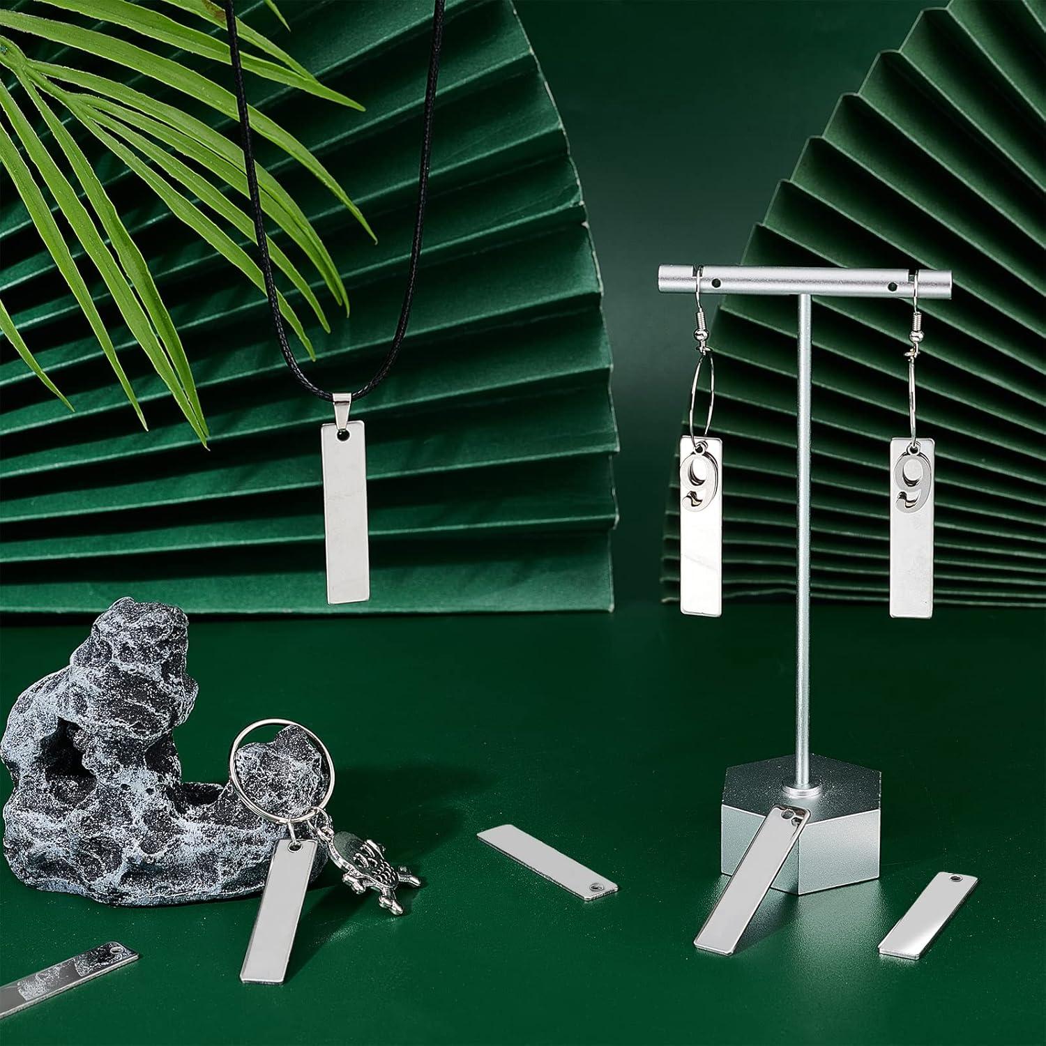 Etiquetas de Metal UNICRAFTALE 30 Piezas 40x9mm Acero Inoxidable