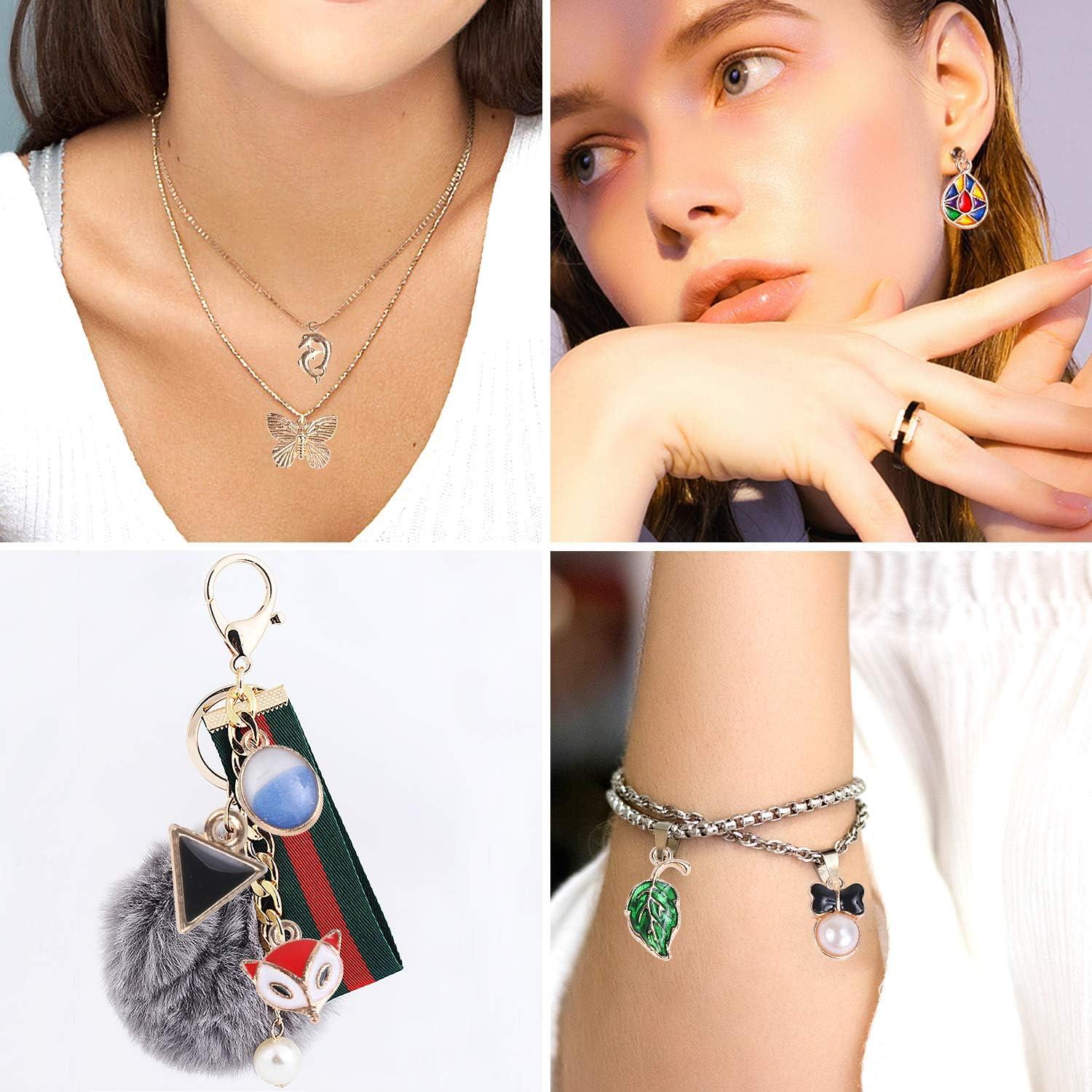 SANNIX 350 Piezas Encantos de Esmalte Dorado para Joyería DIY