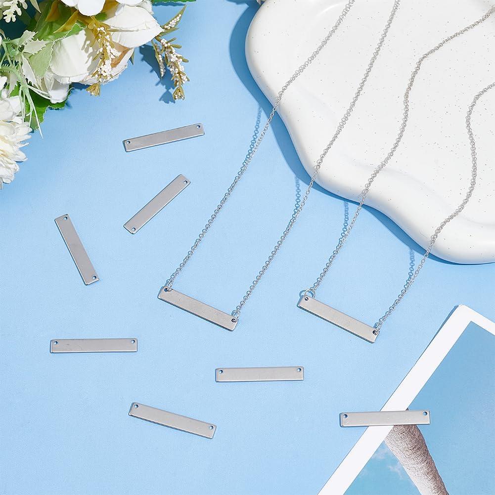 Conectores de Etiquetas de Acero Inoxidable UNICRAFTALE 50Pcs 35mm