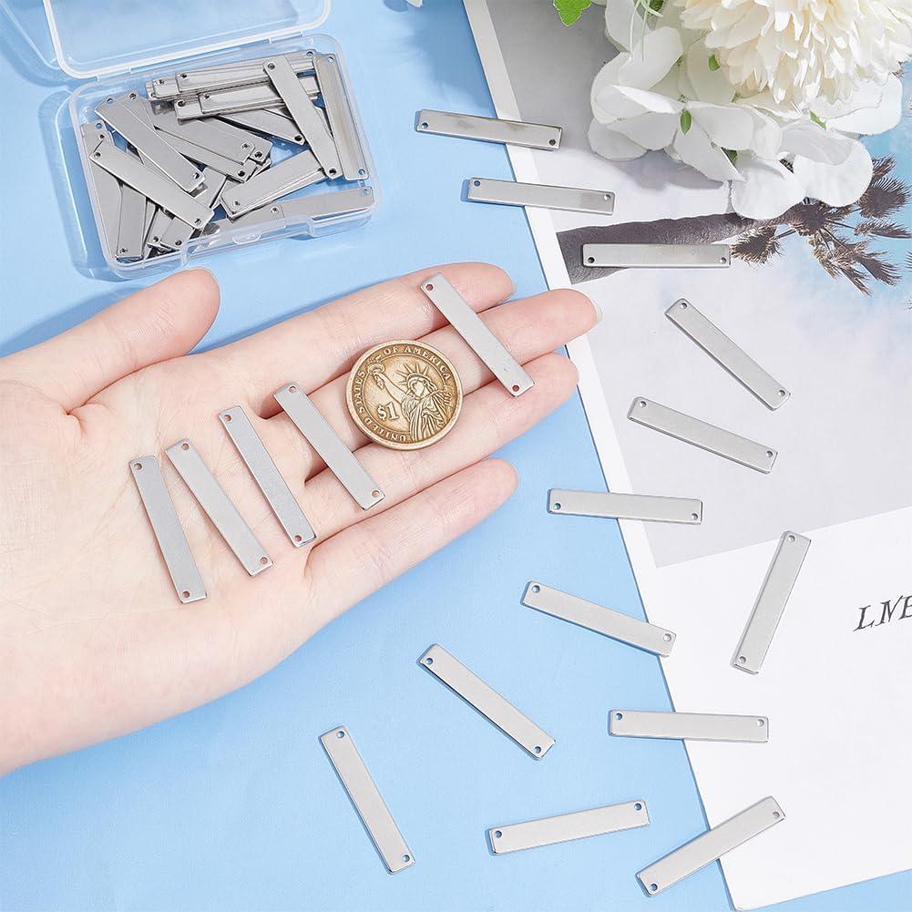 Conectores de Etiquetas de Acero Inoxidable UNICRAFTALE 50Pcs 35mm