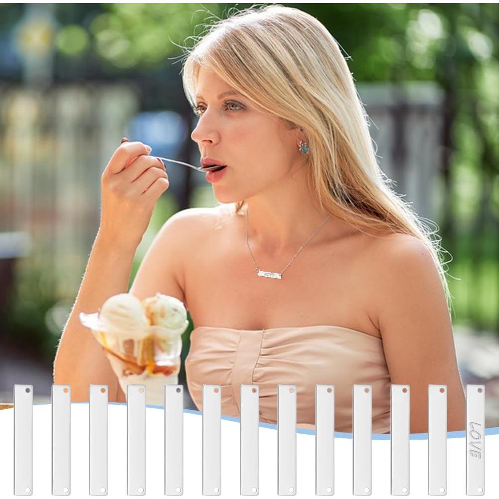 Conectores de Etiquetas de Acero Inoxidable UNICRAFTALE 50Pcs 35mm