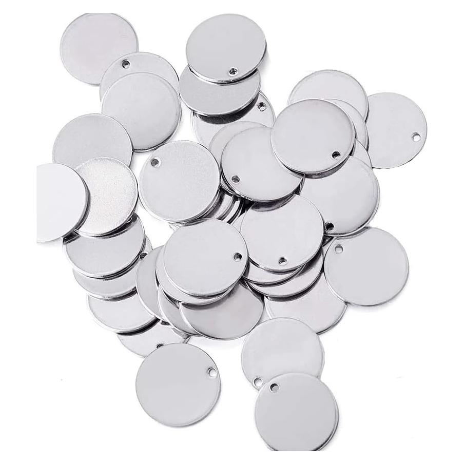 Etiquetas en Blanco de Acero Inoxidable Kissitty 100 Piezas 15mm