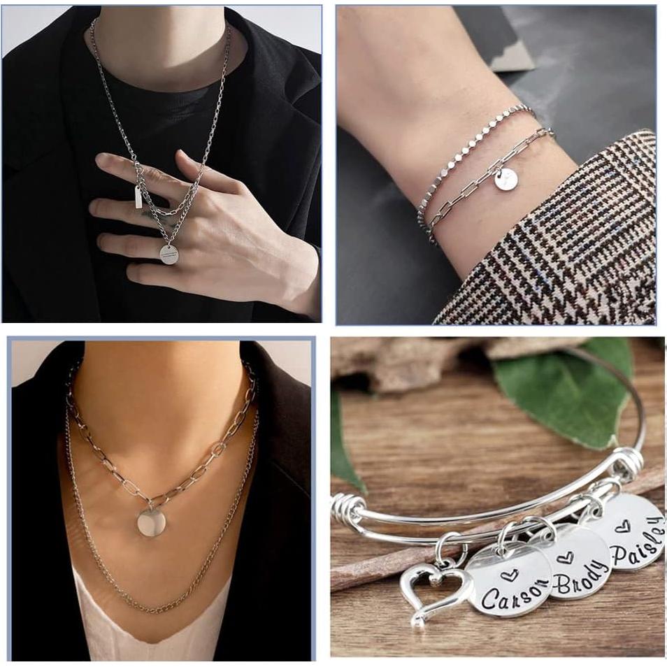 Etiquetas en Blanco de Acero Inoxidable Kissitty 100 Piezas 15mm