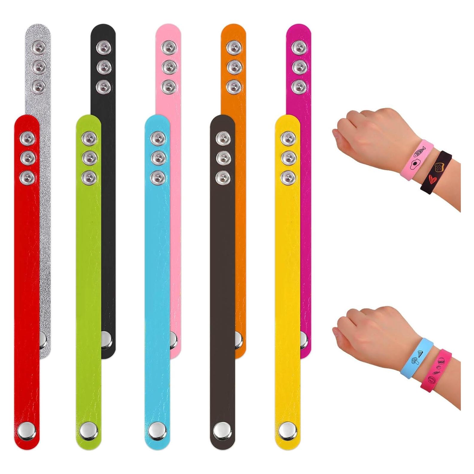 50 Pulseras de Cuero PU Ajustables en Blanco para DIY