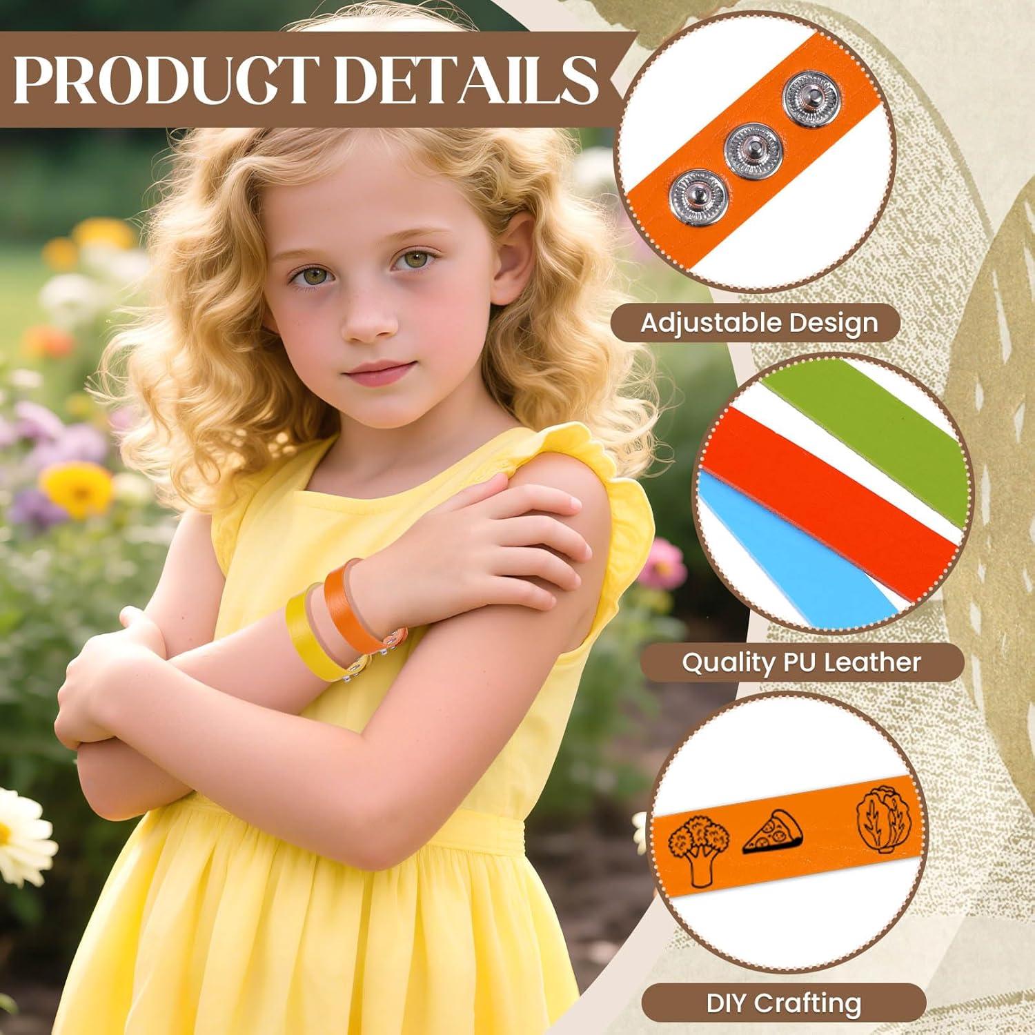 50 Pulseras de Cuero PU Ajustables en Blanco para DIY