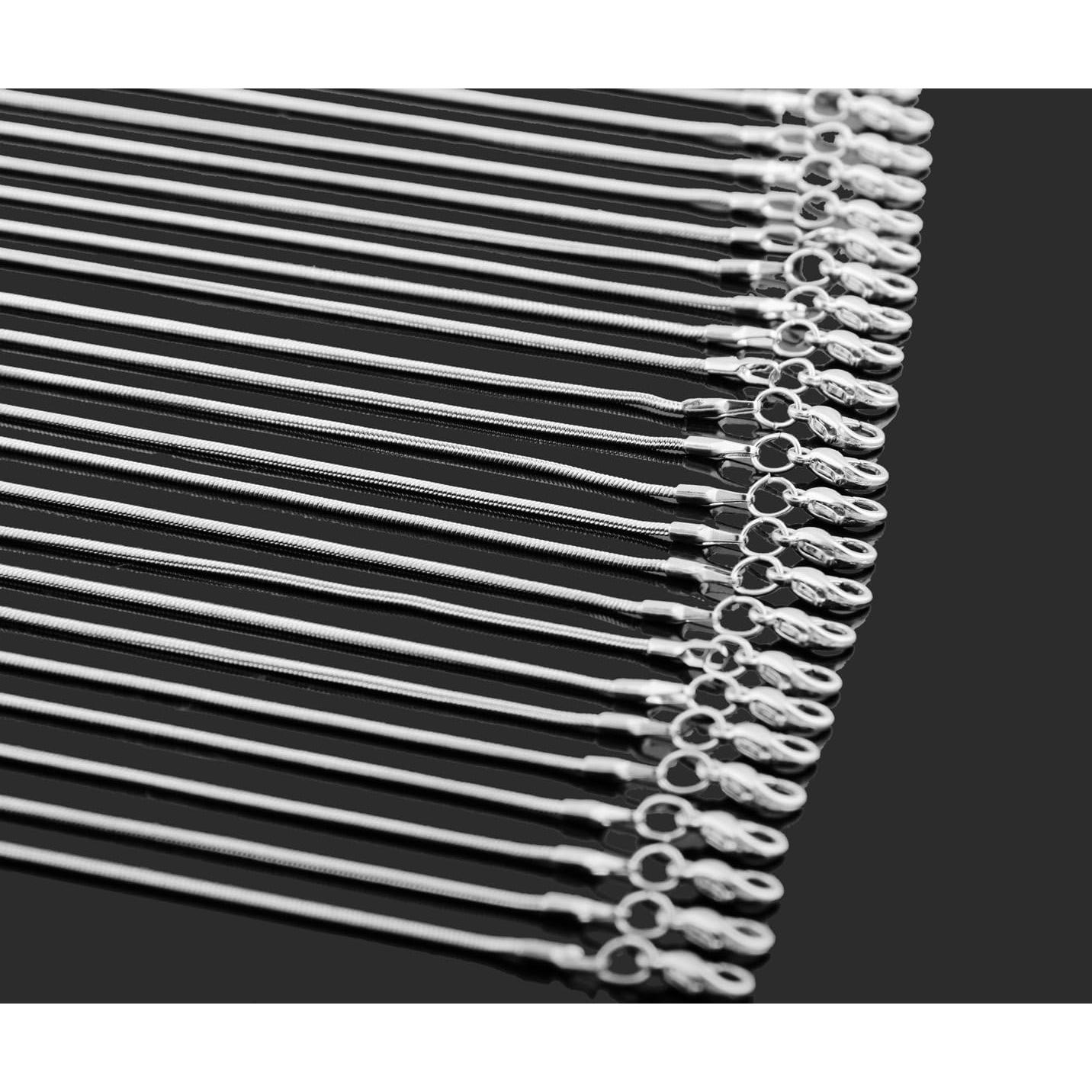 Cadena de Serpiente 925 Plata de Ley 1.2mm 24pcs 18" Cmidy