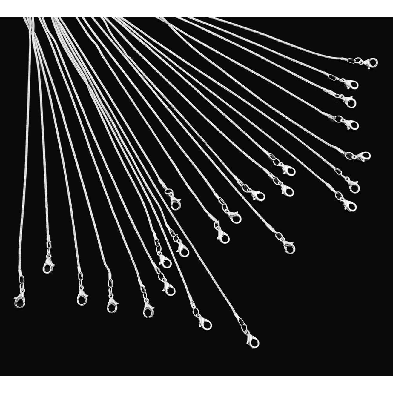 Cadena de Serpiente 925 Plata de Ley 1.2mm 24pcs 18" Cmidy