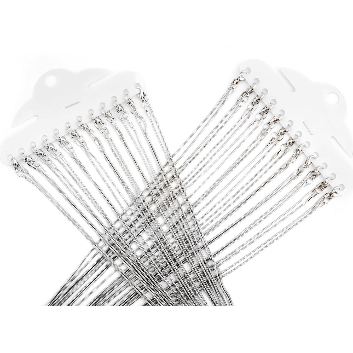 Cadena de Serpiente 925 Plata de Ley 1.2mm 24pcs 18" Cmidy