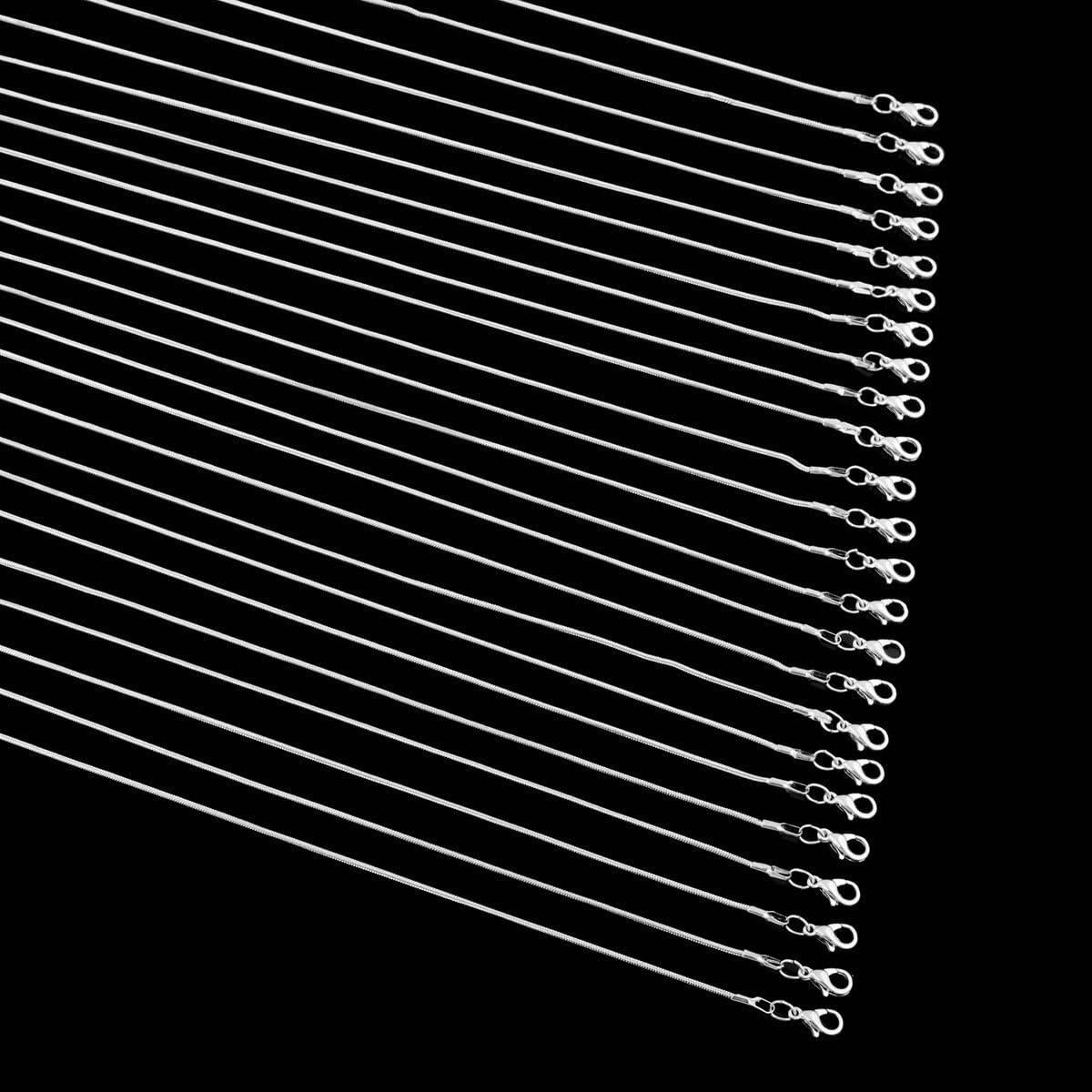 Cadena de Serpiente 925 Plata de Ley 1.2mm 24pcs 18" Cmidy