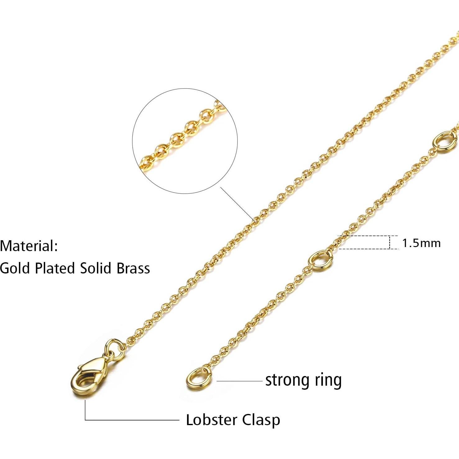 Cadena de Oro 14K ALEXCRAFT 12 Piezas 45.72 cm 1 mm