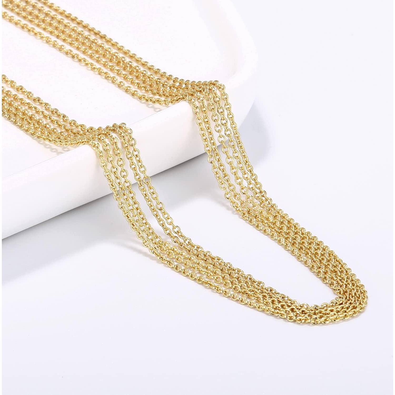 Cadena de Oro 14K ALEXCRAFT 12 Piezas 45.72 cm 1 mm