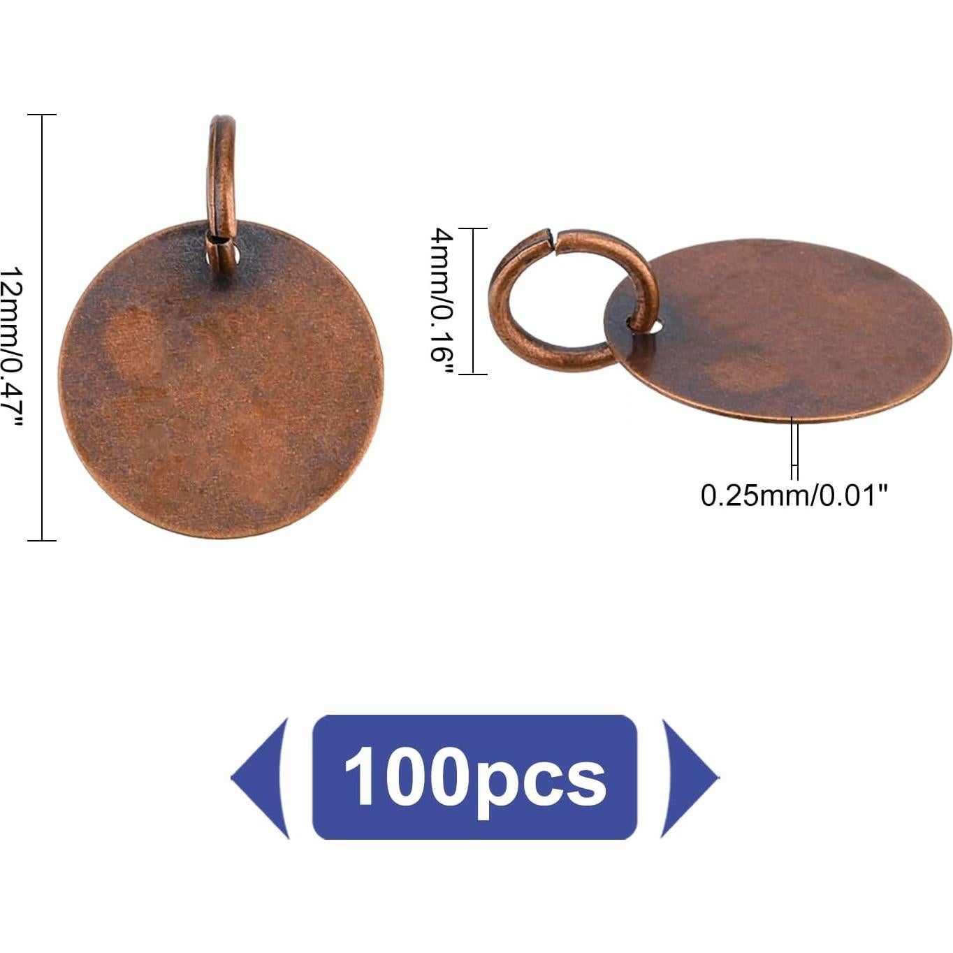 Etiquetas de Latón en Blanco 100Pcs 12mm SUPERFINDINGS