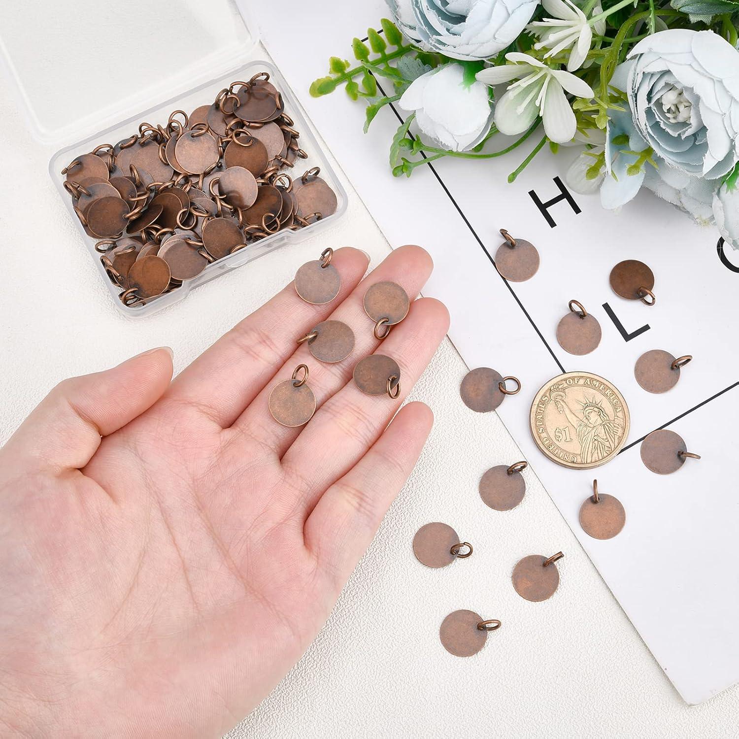 Etiquetas de Latón en Blanco 100Pcs 12mm SUPERFINDINGS