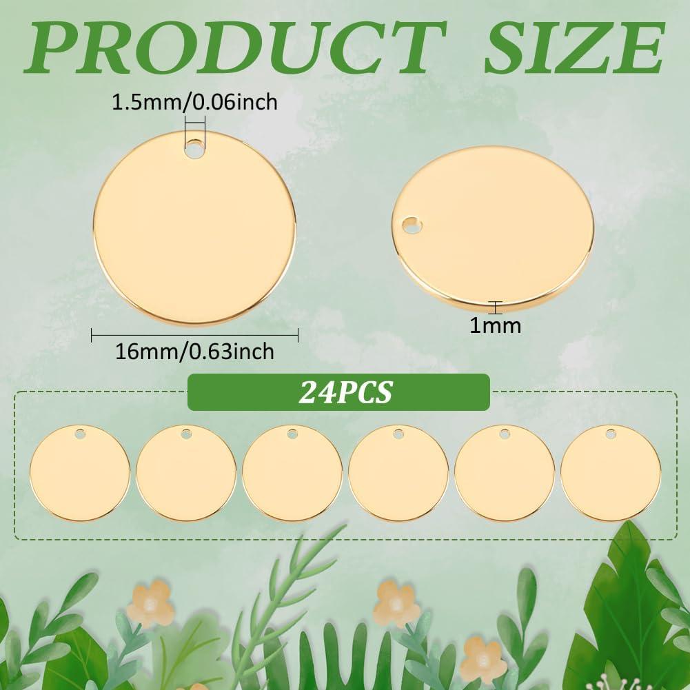 Colgantes Redondos en Blanco Chapados en Oro 18K BENECREAT - 24 PCS