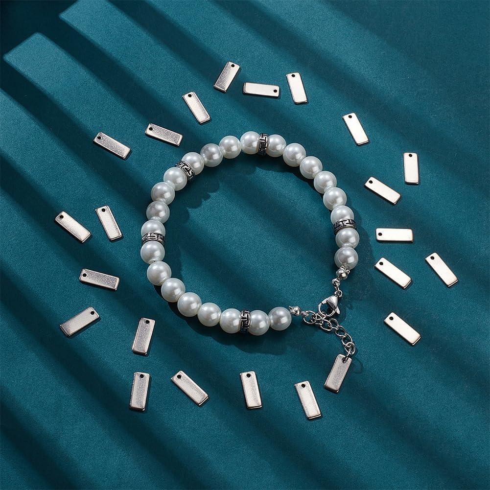 Etiquetas de Metal en Blanco UNICRAFTALE 100Pcs 13mm Acero Inoxidable