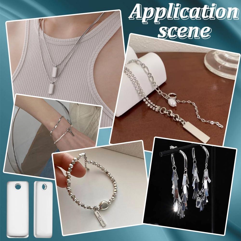 Etiquetas de Metal en Blanco UNICRAFTALE 100Pcs 13mm Acero Inoxidable