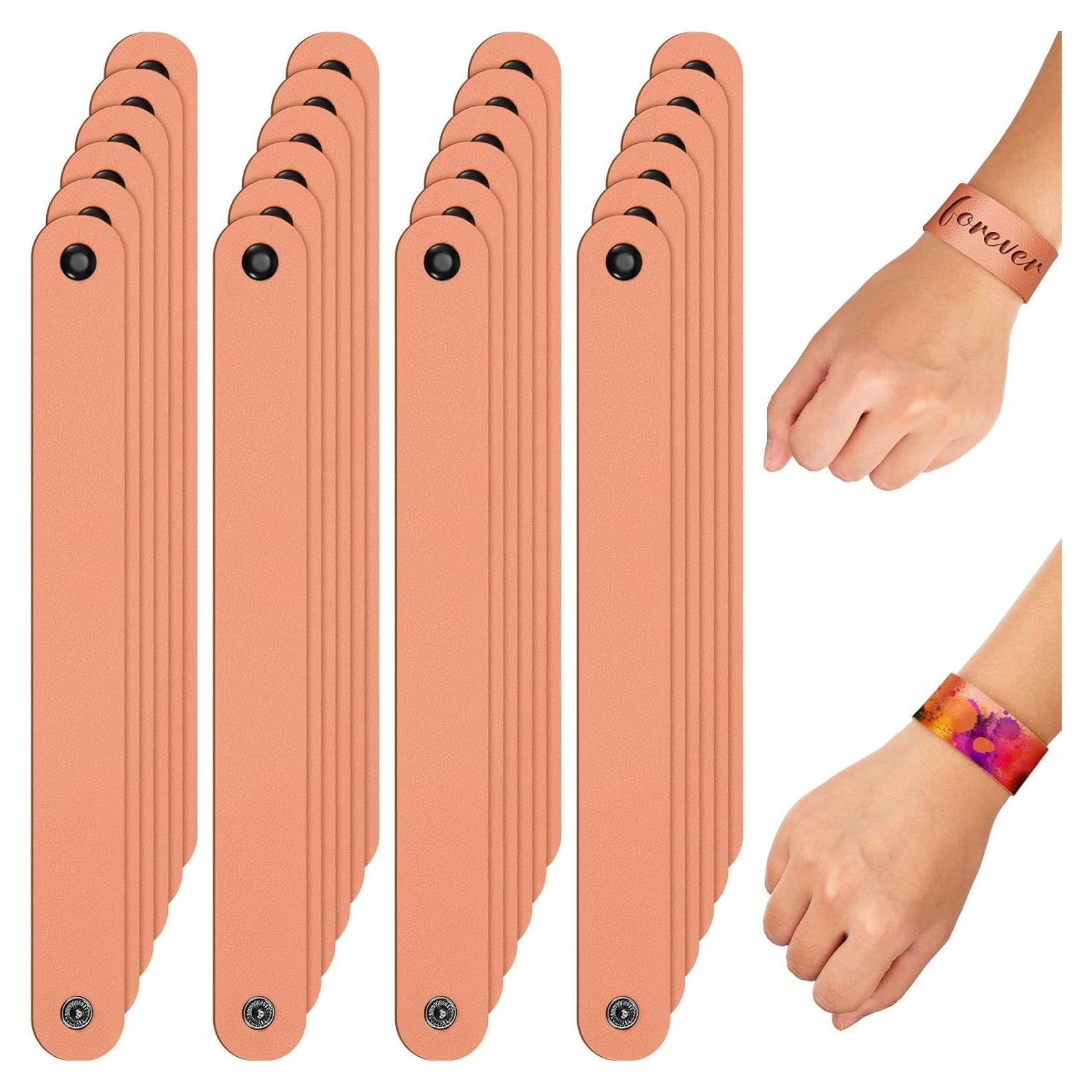 24 Pulseras de Cuero PU Patelai para Manualidades 22 x 2.5 cm