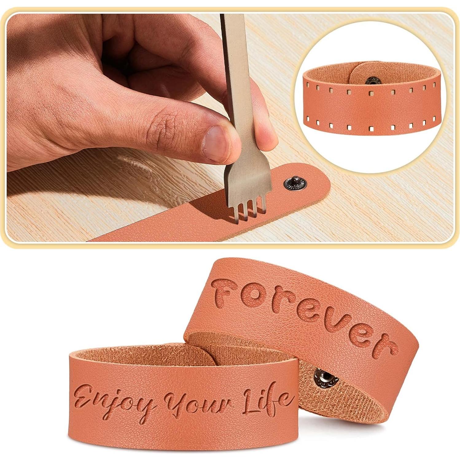 24 Pulseras de Cuero PU Patelai para Manualidades 22 x 2.5 cm