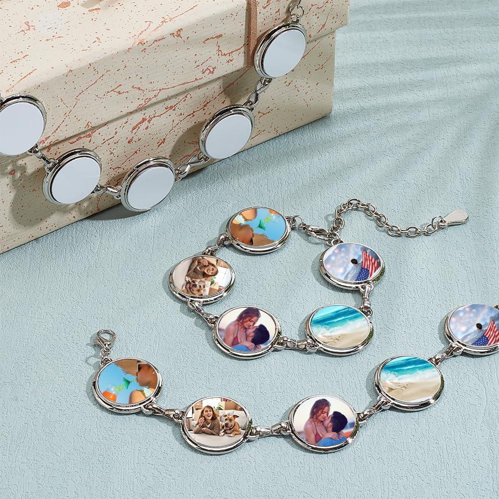 Pulseras de Sublimación PH PandaHall 4 Sets Ajustables 17.6cm