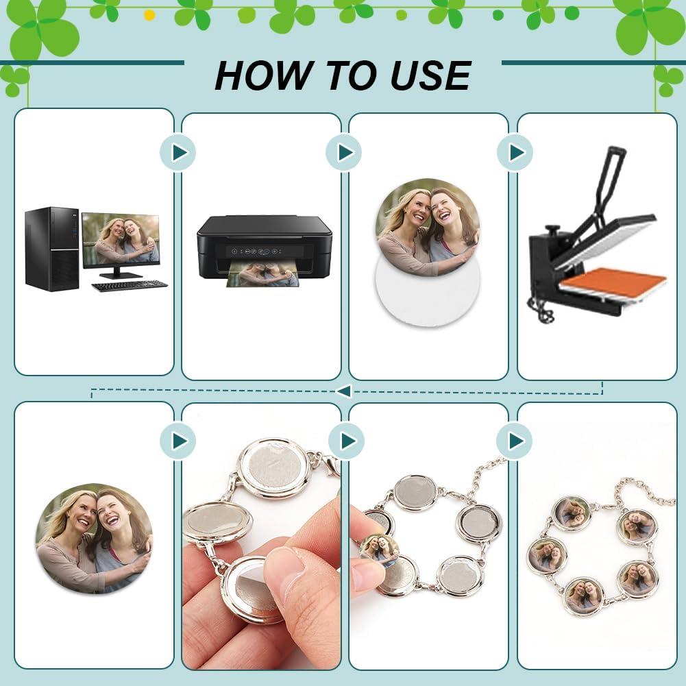 Pulseras de Sublimación PH PandaHall 4 Sets Ajustables 17.6cm