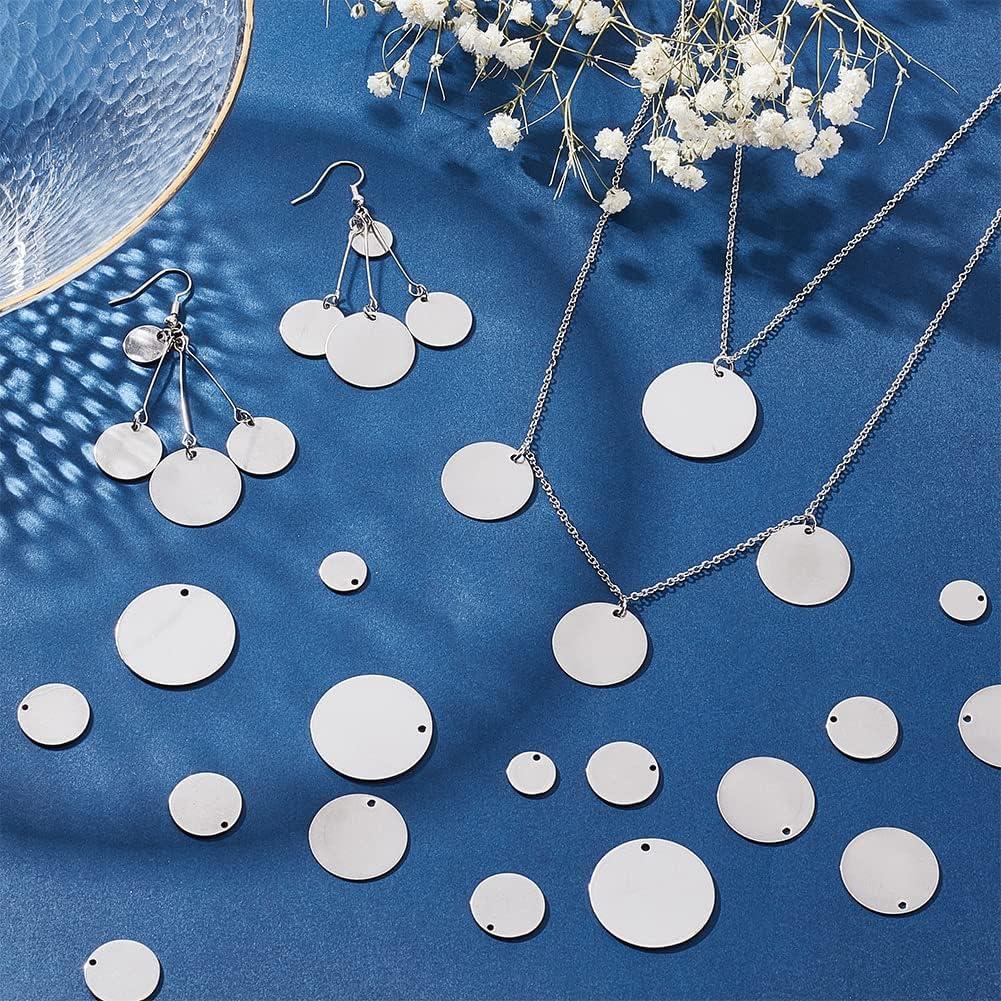 Etiquetas Planas Redondas PH PandaHall 40 pcs Acero Inoxidable 10-25mm