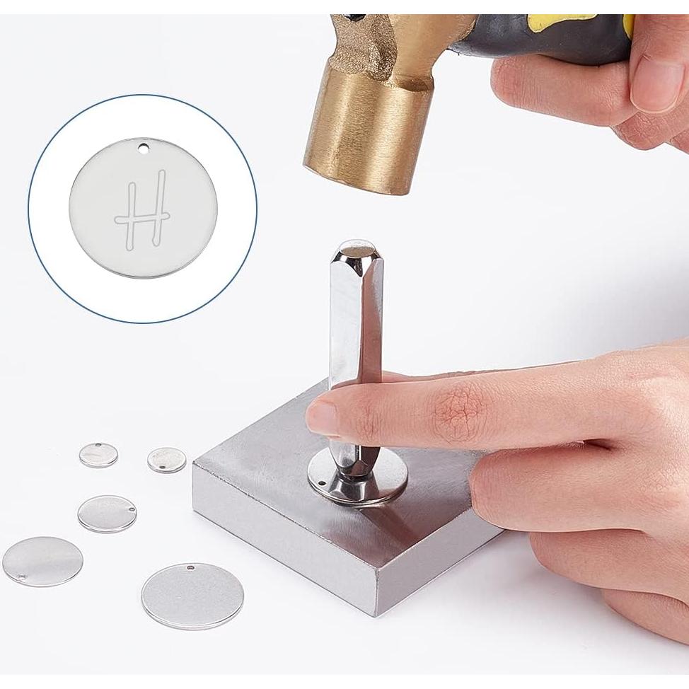 Etiquetas Planas Redondas PH PandaHall 40 pcs Acero Inoxidable 10-25mm