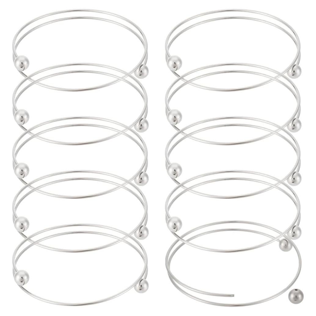 Pulsera Ajustable de Acero Inoxidable PH PandaHall - 10 Piezas