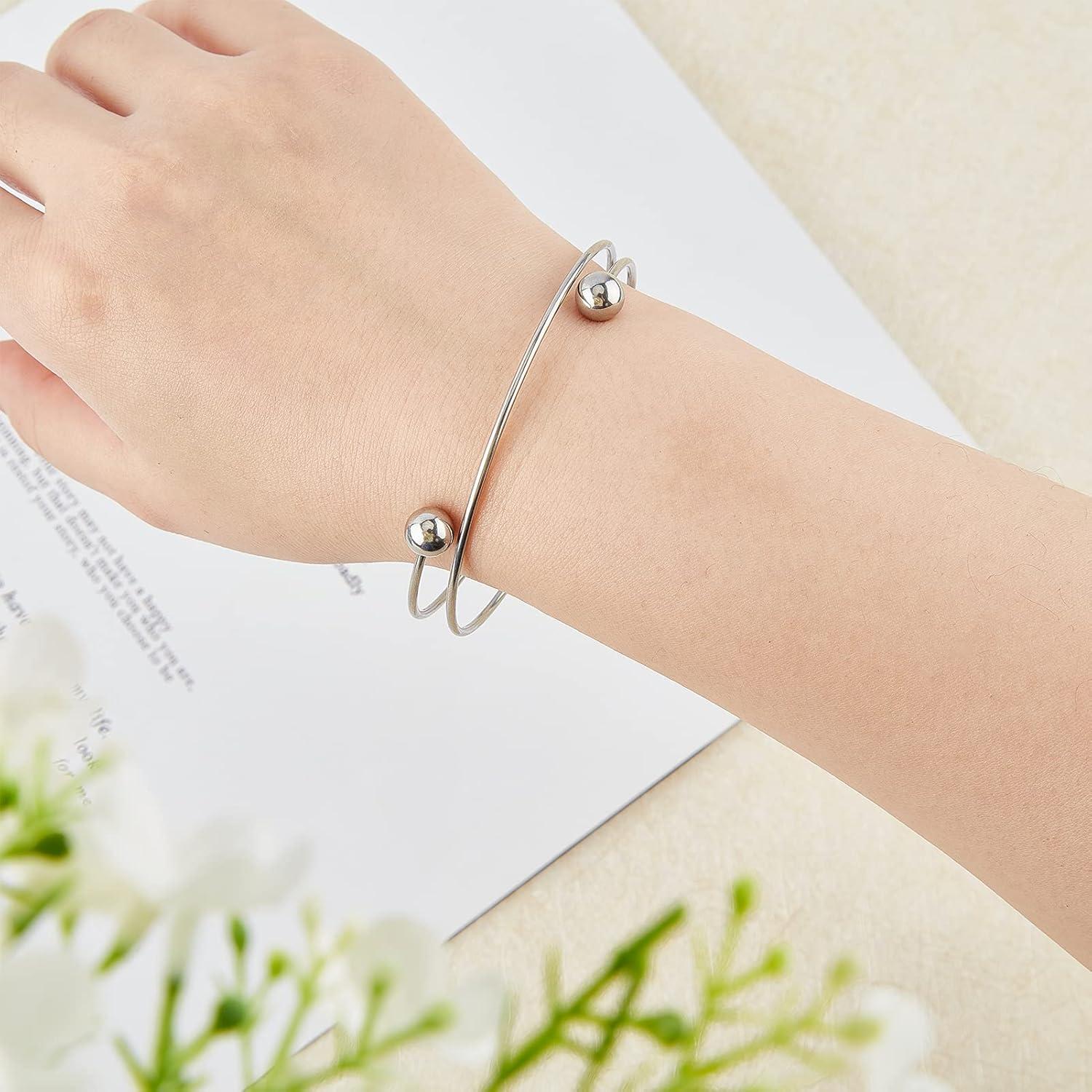 Pulsera Ajustable de Acero Inoxidable PH PandaHall - 10 Piezas