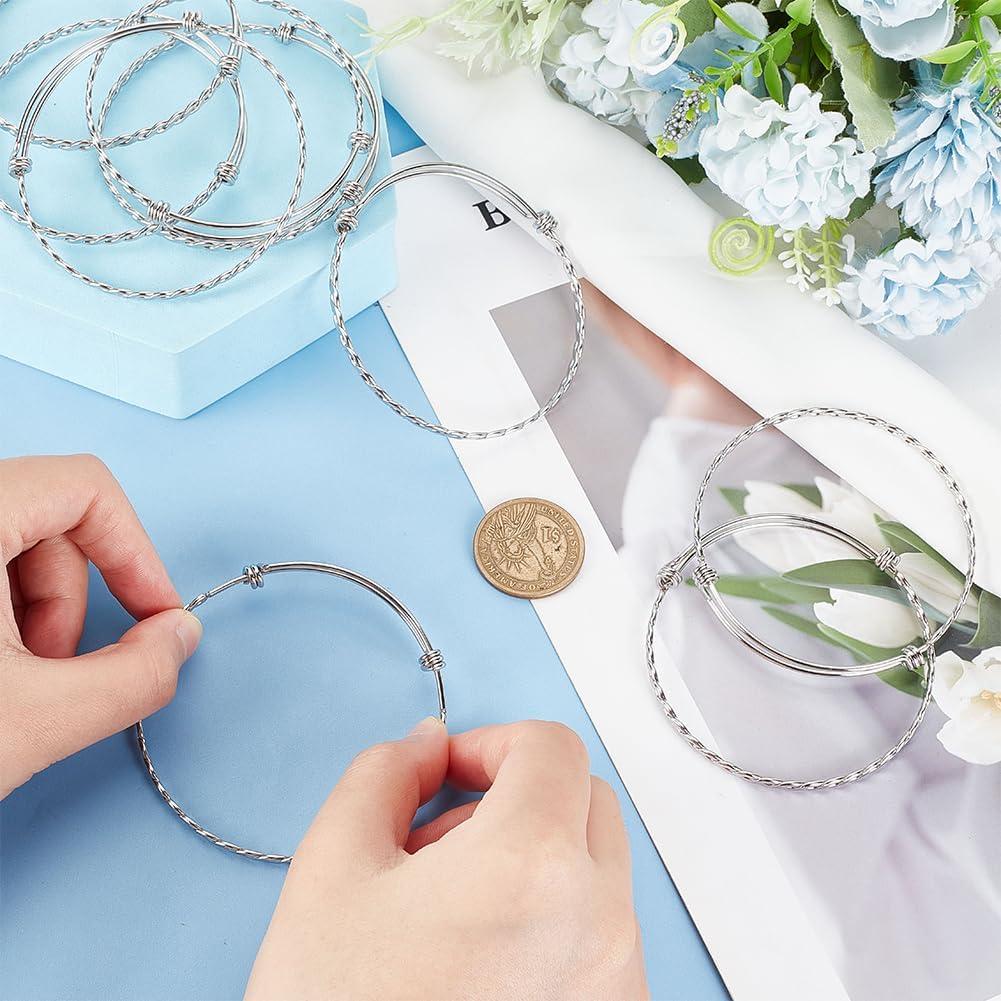 Pulsera Ajustable de Acero Inoxidable PH PandaHall - 10 Piezas