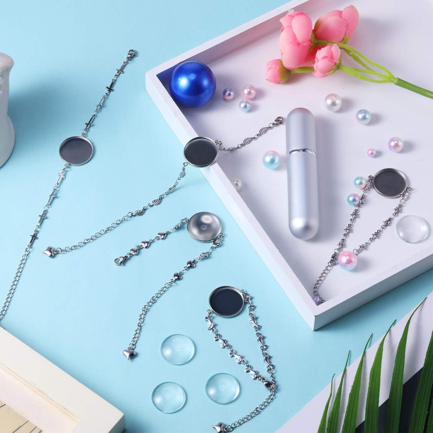 Kit de Joyería Hicarer: 20 Pulseras Bezel 20mm + 20 Cabochones