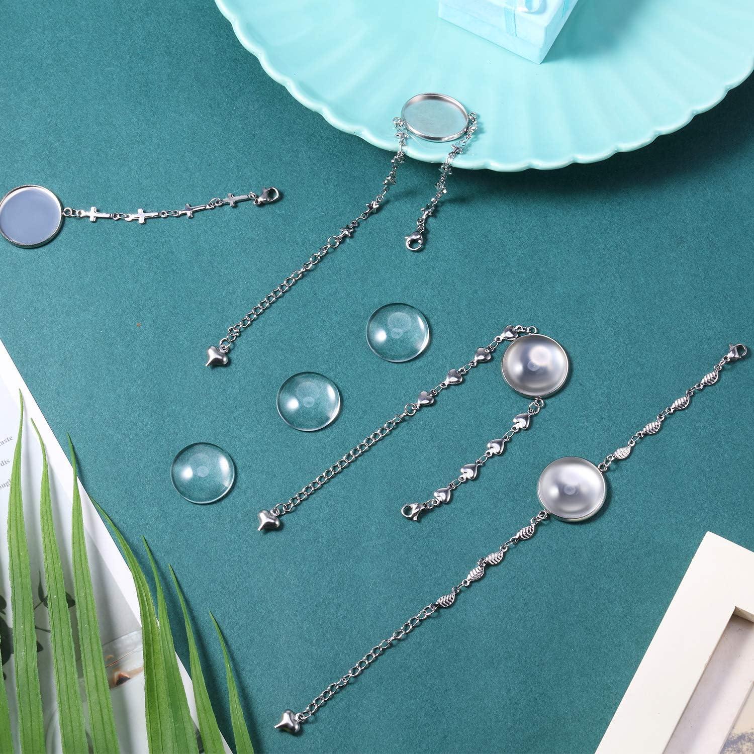 Kit de Joyería Hicarer: 20 Pulseras Bezel 20mm + 20 Cabochones