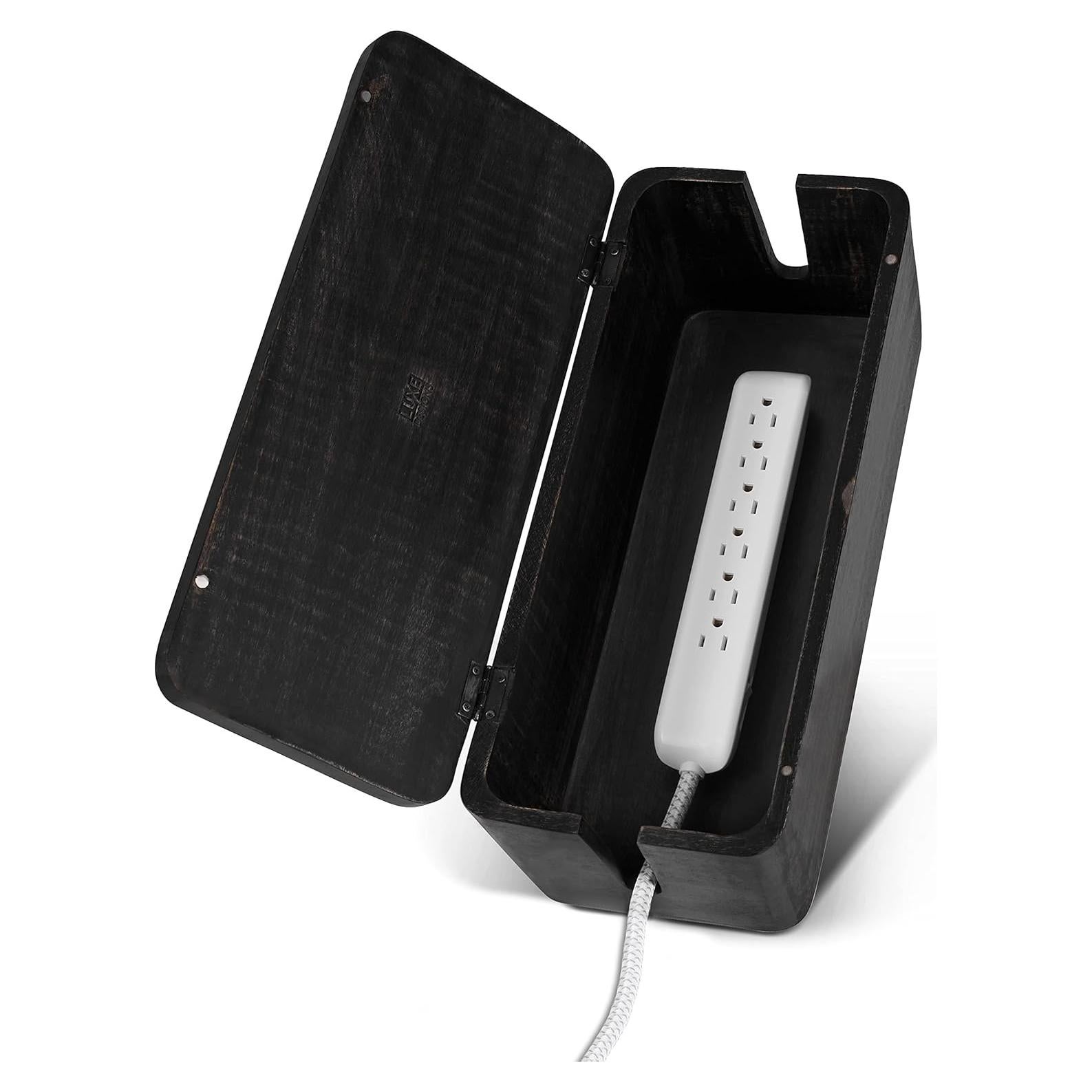 Caja Organizadora de Cables Luxe Designs - Negra Rústica