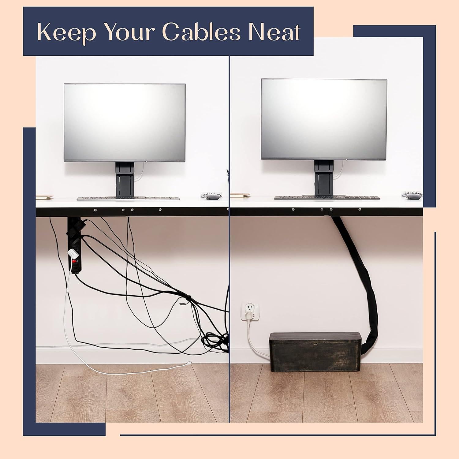 Caja Organizadora de Cables Luxe Designs - Negra Rústica