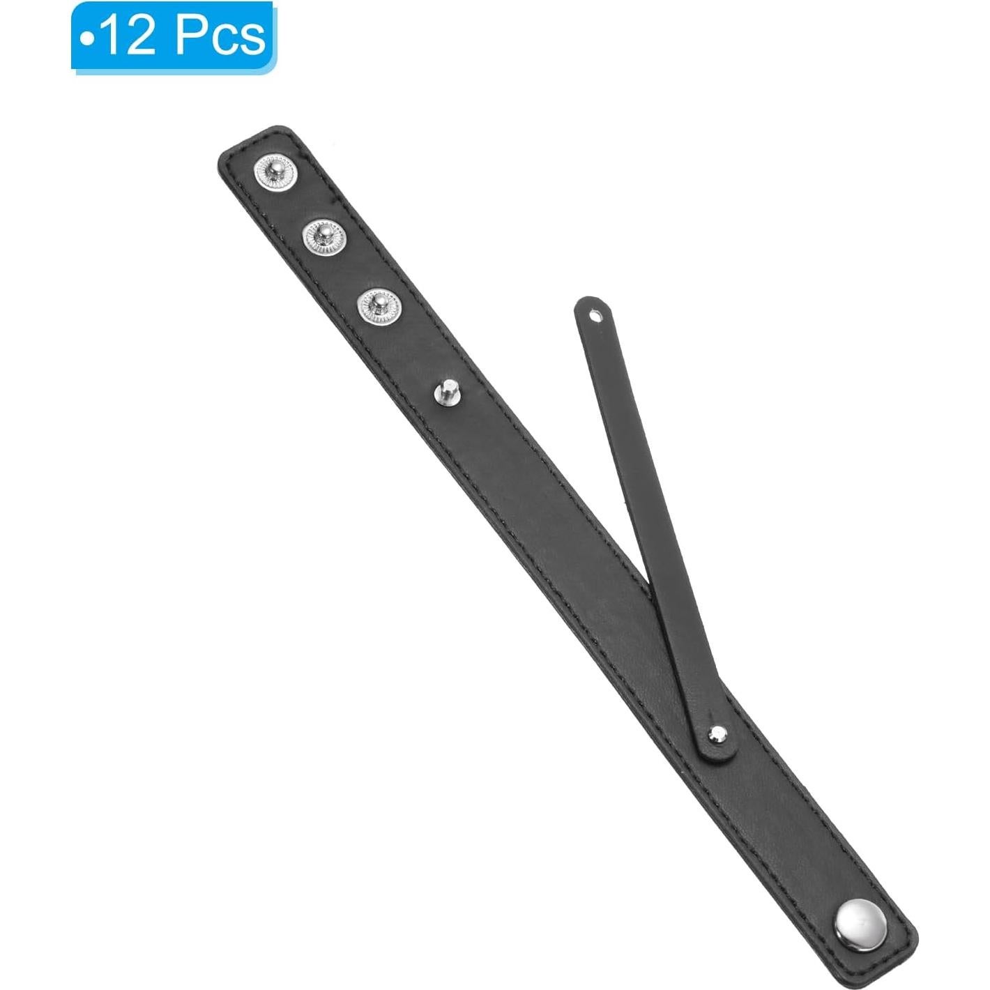 Correas de Pulsera Ajustables PATIKIL PU 20.5 cm Negro 12 Unidades