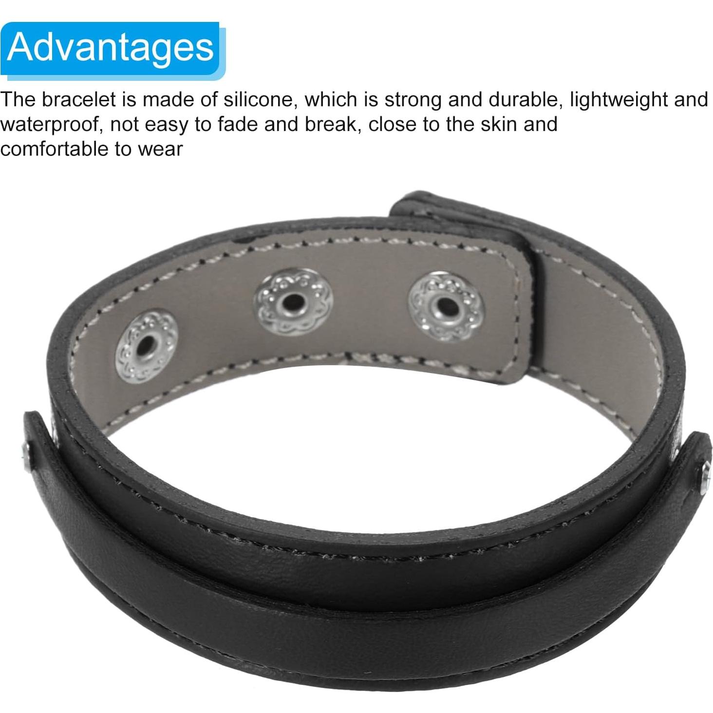 Correas de Pulsera Ajustables PATIKIL PU 20.5 cm Negro 12 Unidades