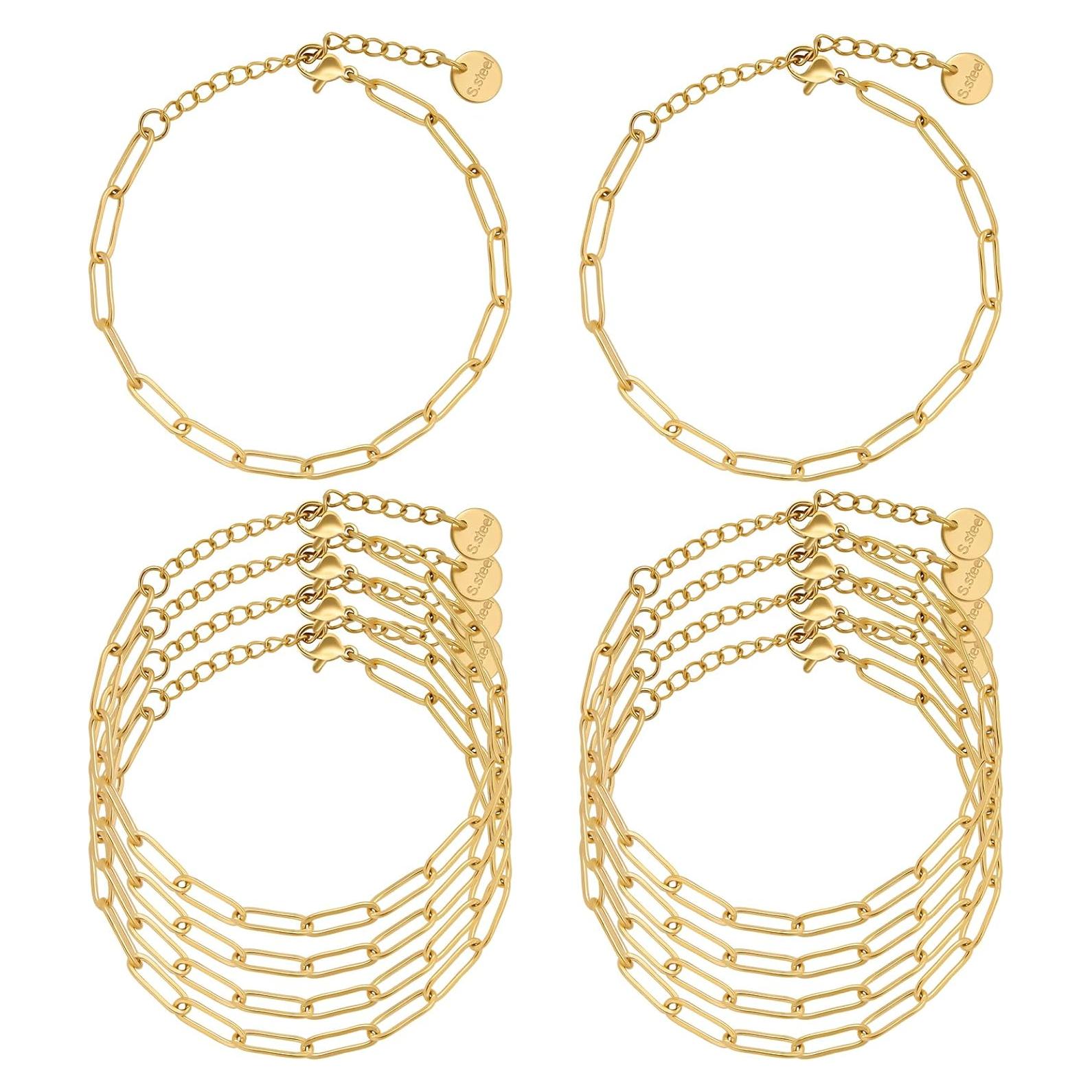 Juego de Cadenas de Pulsera UMAOKANG 10 Piezas Acero Inoxidable