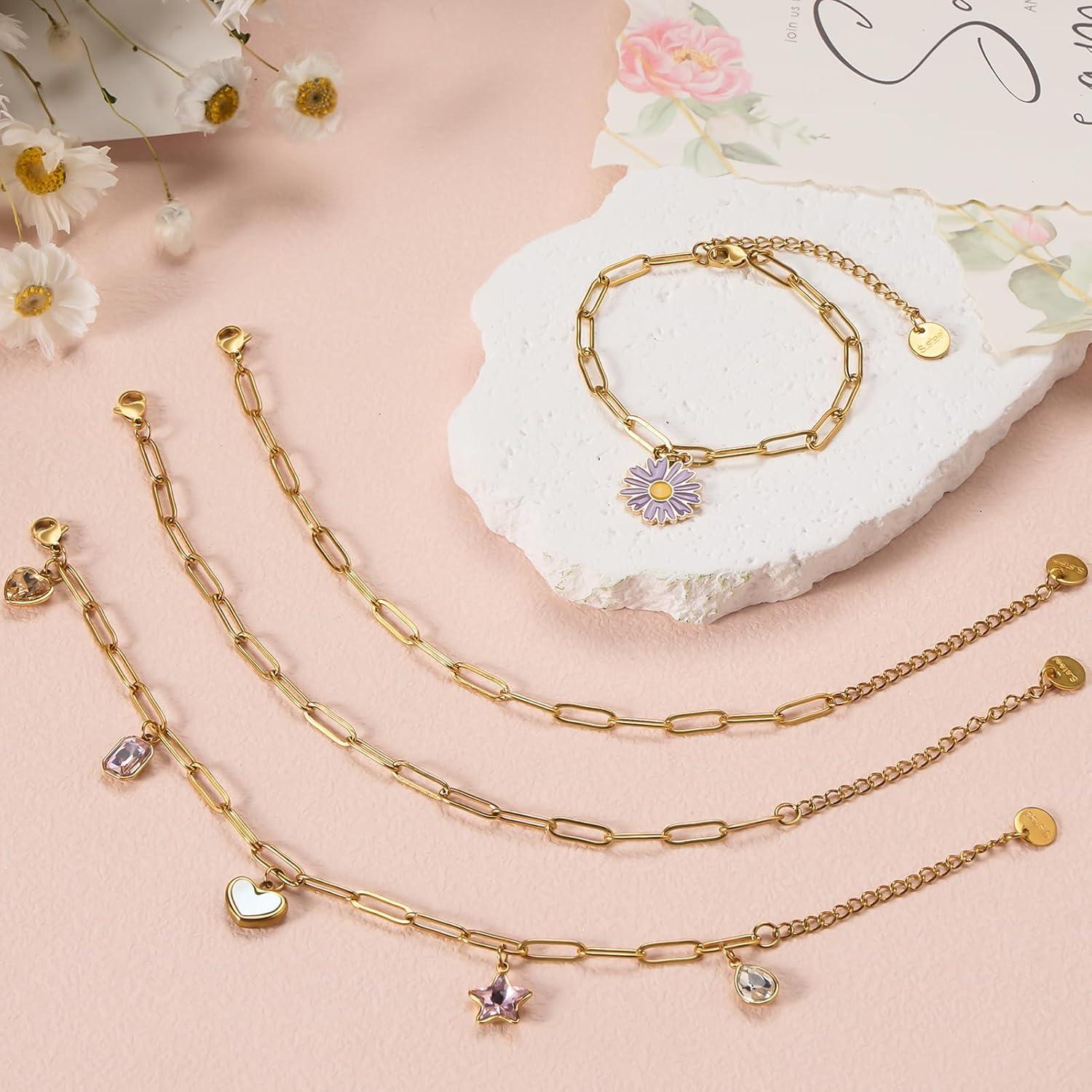 Juego de Cadenas de Pulsera UMAOKANG 10 Piezas Acero Inoxidable