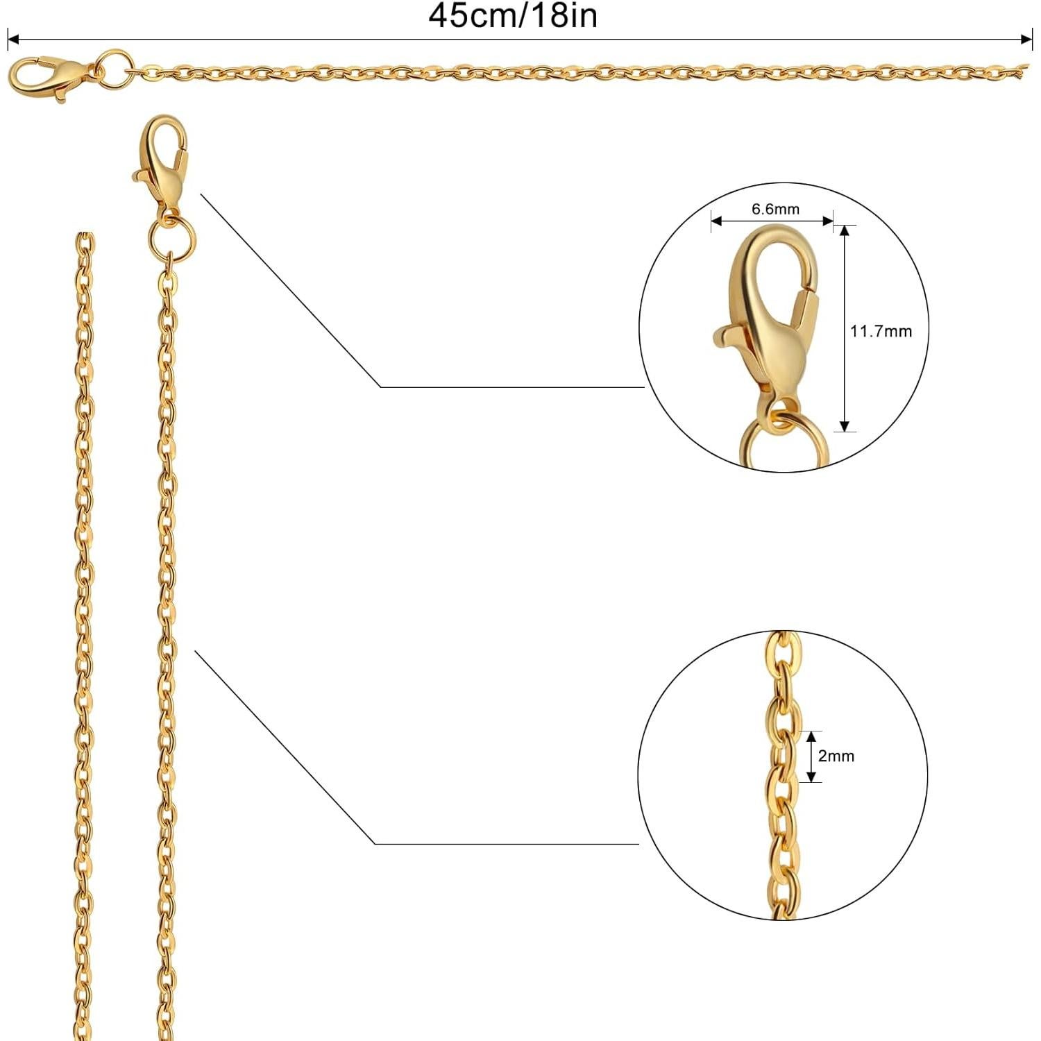 Cadenas de Collar Lemonkey 24 Unidades 45.72 cm Oro y Plata