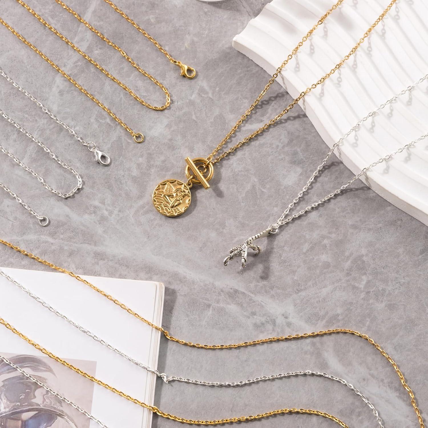 Cadenas de Collar Lemonkey 24 Unidades 45.72 cm Oro y Plata