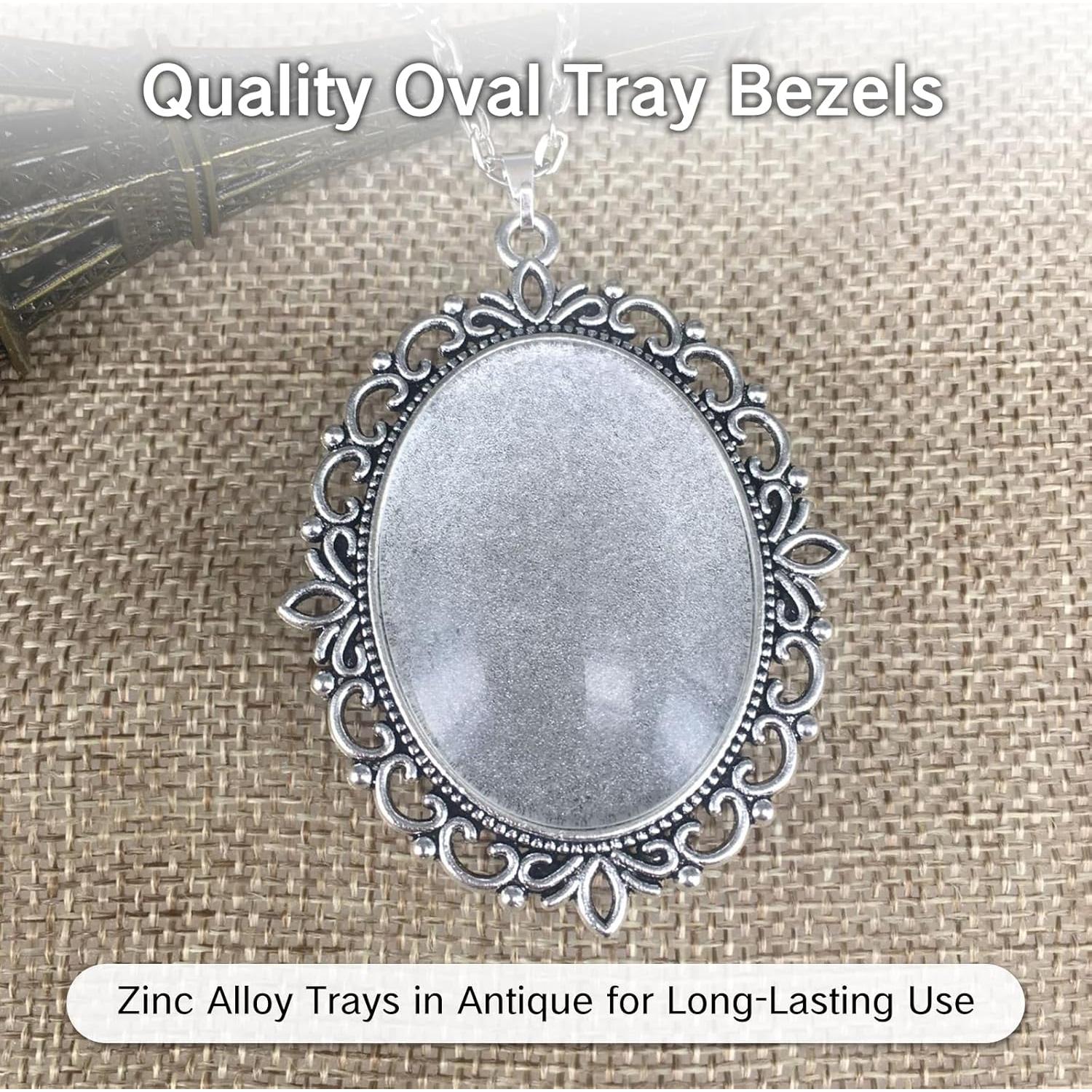 Juego de 20 Piezas de Cabochones y Bandejas Ovaladas UAIAGM