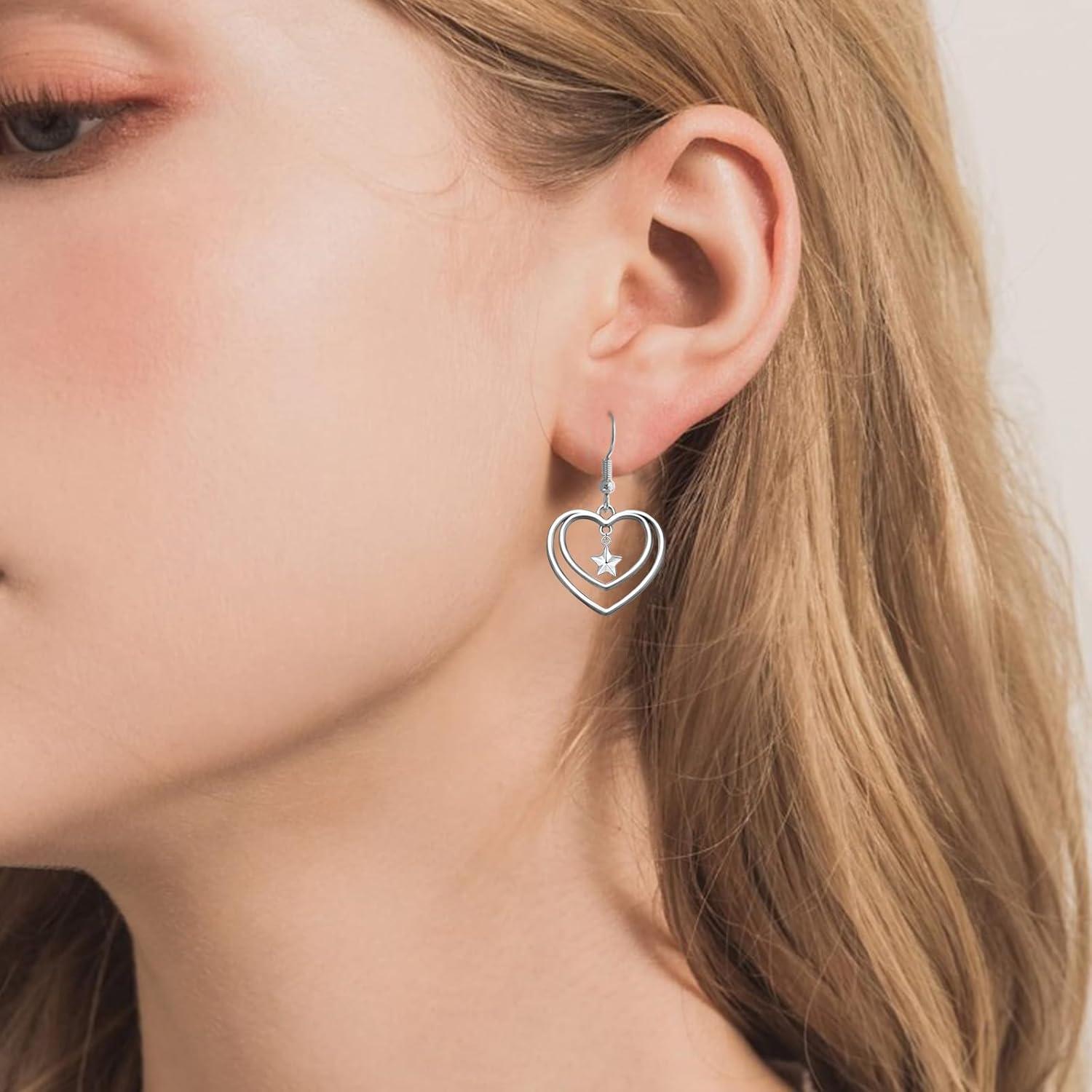 50 Piezas Colgantes Doble Corazón YionZian 25mm Plata Antigua