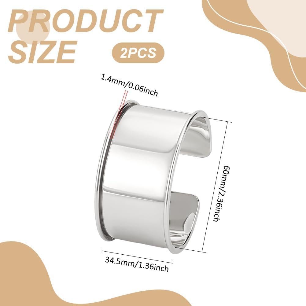 Pulseras de Aleación UNICRAFTALE 2pcs Estilo Punk 34.5mm