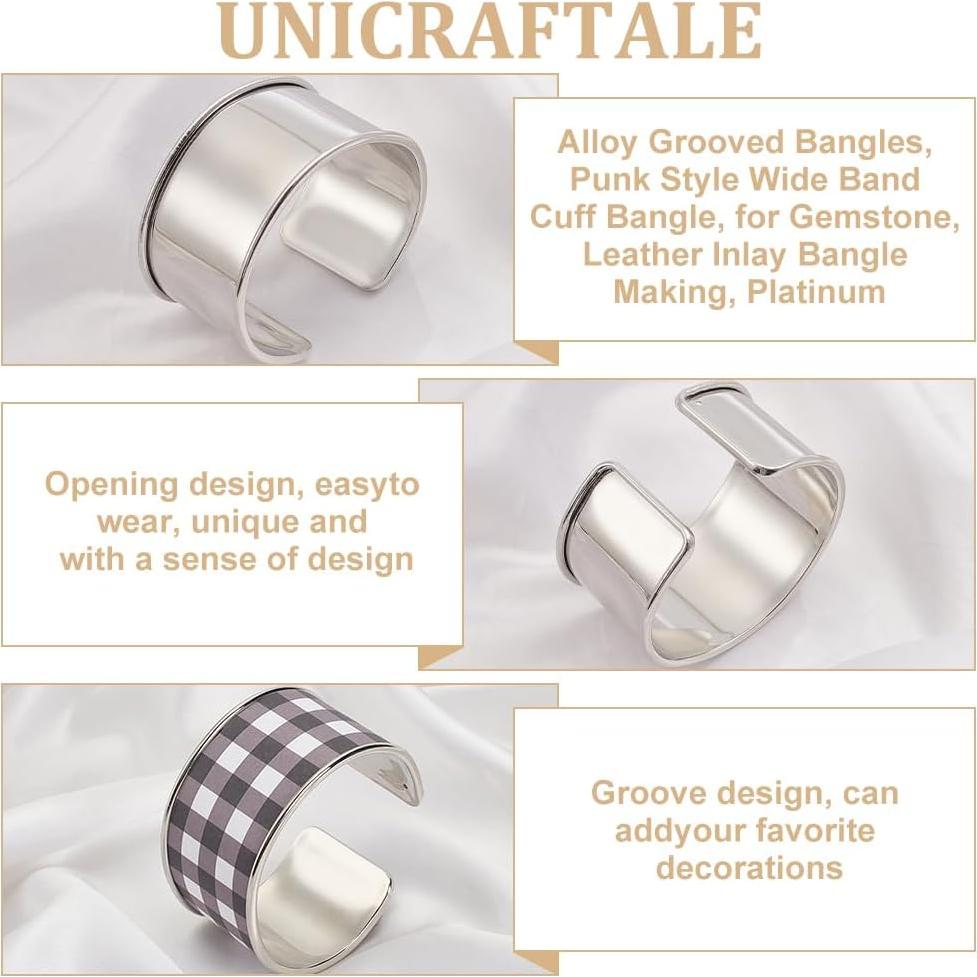 Pulseras de Aleación UNICRAFTALE 2pcs Estilo Punk 34.5mm