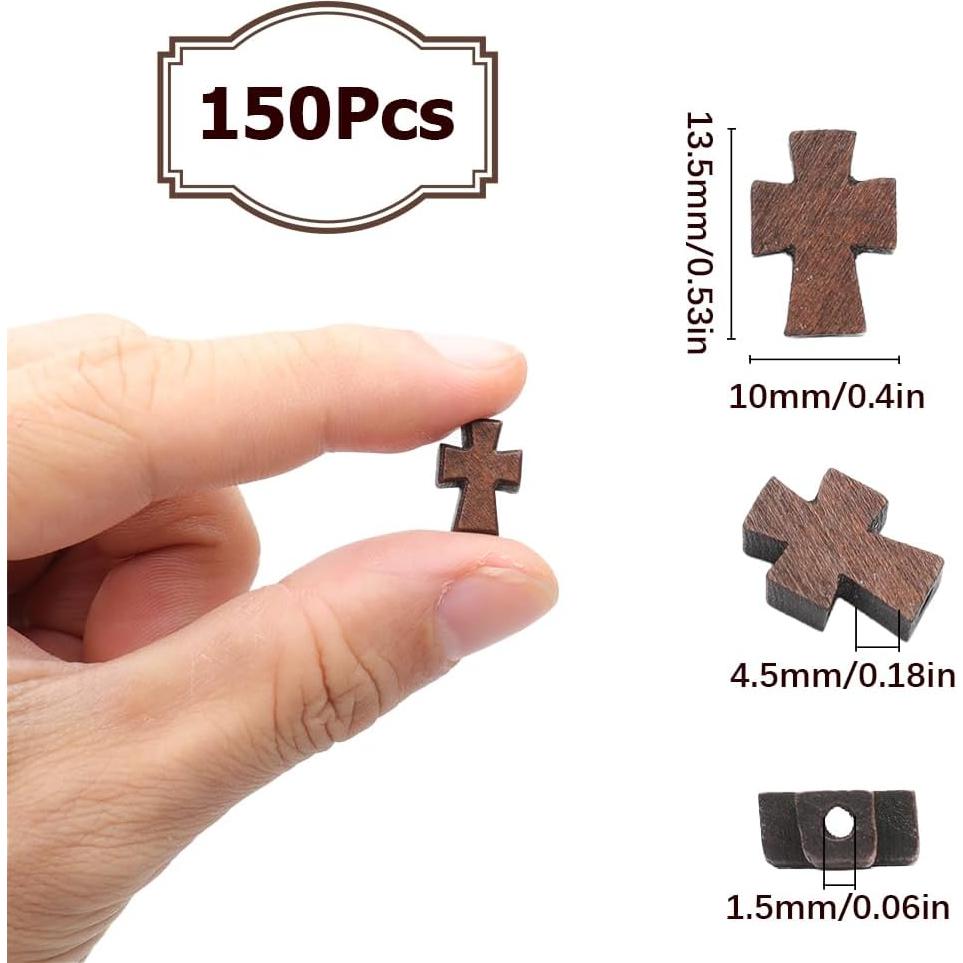 Perlas de Madera en Forma de Cruz SUNNYCLUE 150 Pcs DIY