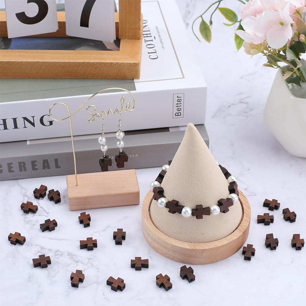 Perlas de Madera en Forma de Cruz SUNNYCLUE 150 Pcs DIY