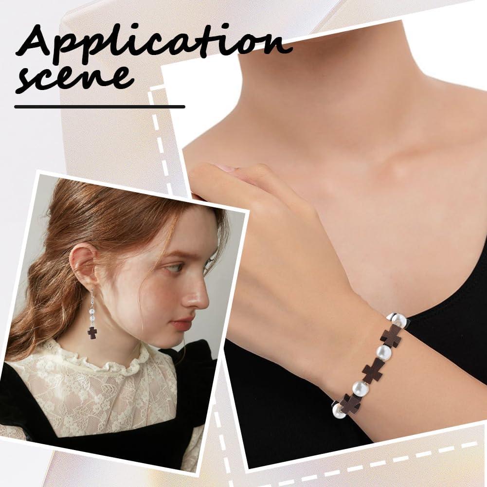 Perlas de Madera en Forma de Cruz SUNNYCLUE 150 Pcs DIY