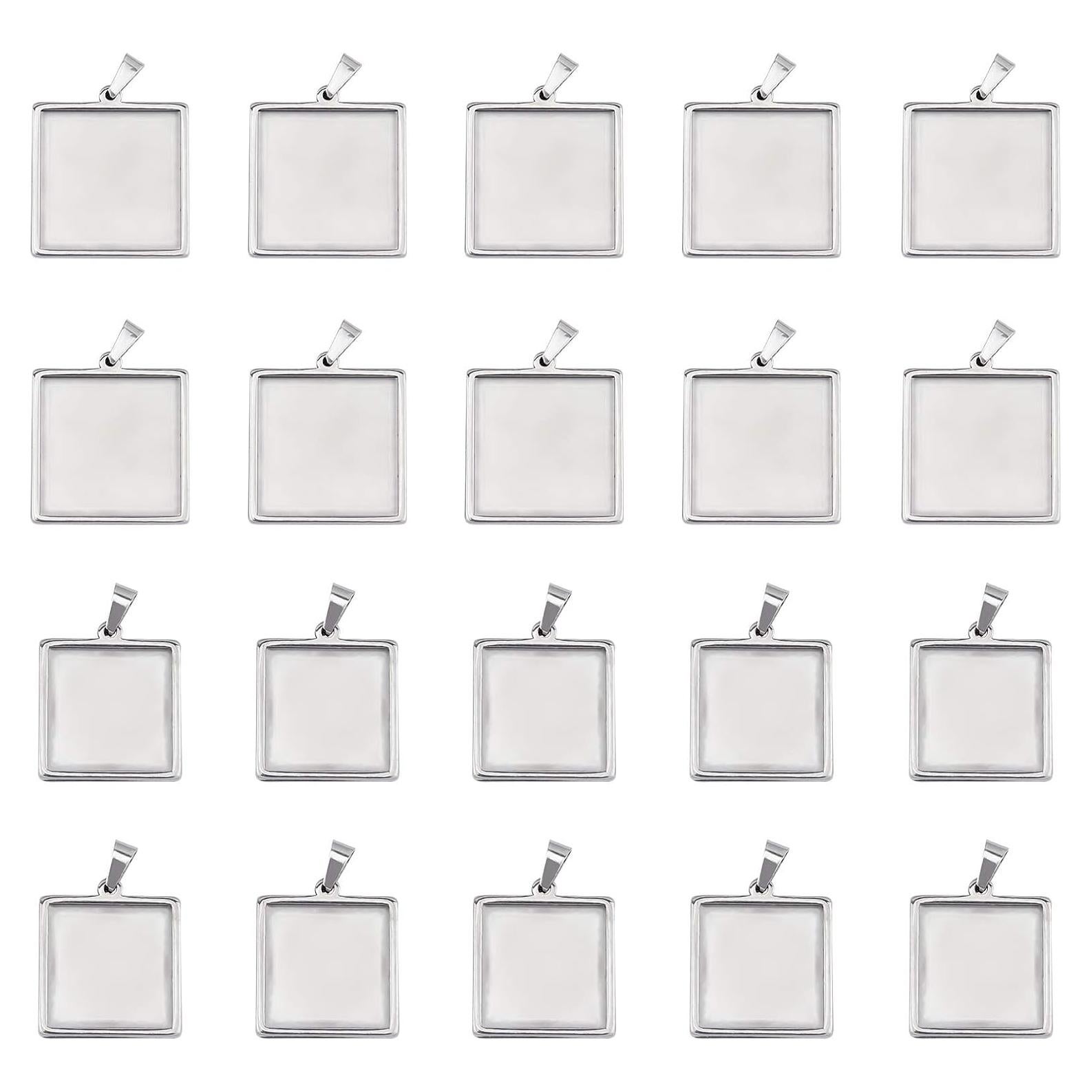 Bandejas Bezel Cuadradas 20x20mm y 25x25mm UNICRAFTALE